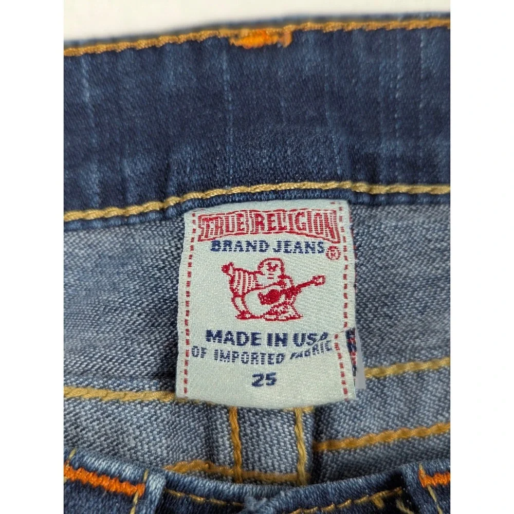 True Religion Billy Men Dark Wash Straight Leg Flap Pocket Jeans Size 25 USA